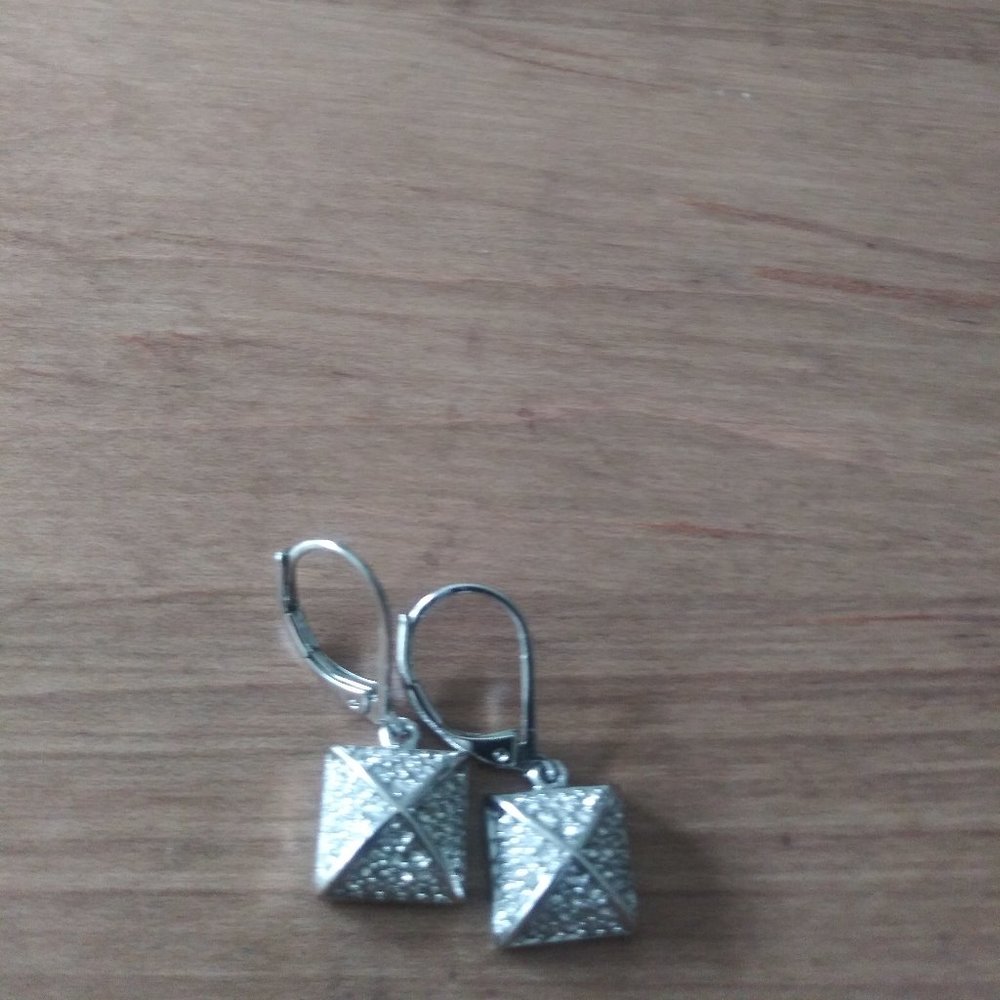BCBG Pyramid Earrings in Pave Crystal